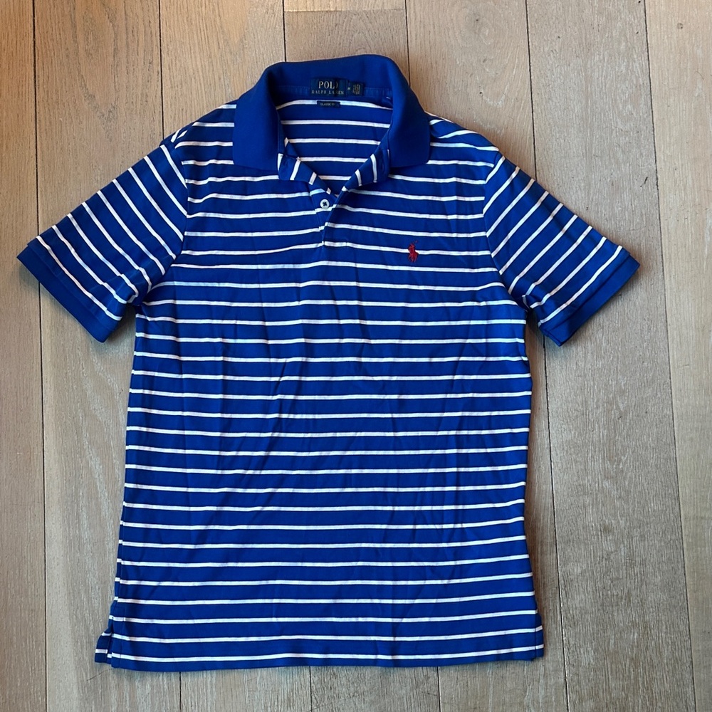 Polo by Ralph Lauren Blue and White Striped Polo